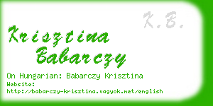 krisztina babarczy business card